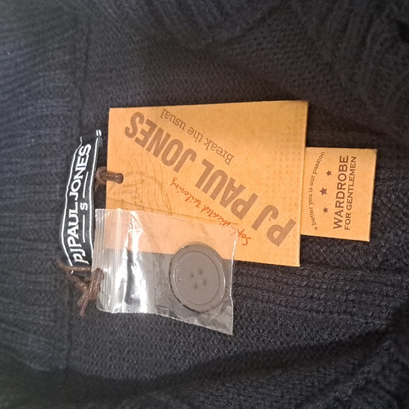 PJ Paul Jones Mens Cardigan Stand Collar Cable Knit Button Sweater  Small NWT - Picture 7 of 8